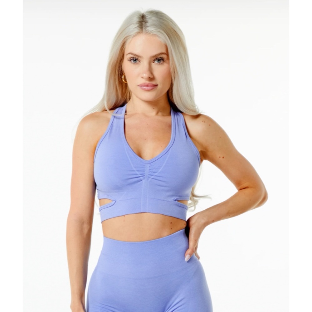 Alphalete Stratus Bra in Digital Violet, Size Small